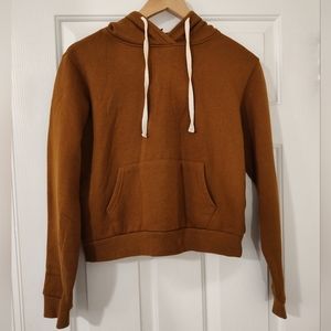 Forever 21 caramel brown cropped hoodie / pullover, women's size small